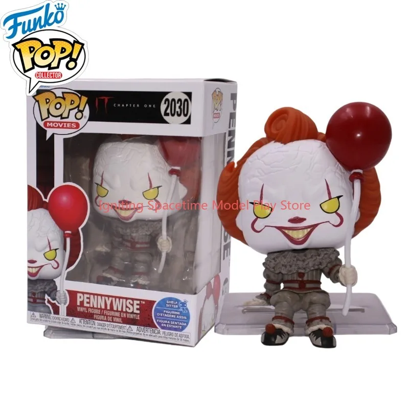 Фото Оригинальные фигурки Funko Pop по мотивам фильмов # Коллекционная кукла Пеннивайз с красным шаром из фильма «Оно: Глава первая» (2030), фигурка для полки, в оригинальной коробке, подарок №1