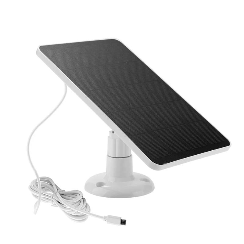 

2X Waterproof 10W Solar Panel Charger For Home Security Camera Solar Cells Powered Charger With Charging Cable,White