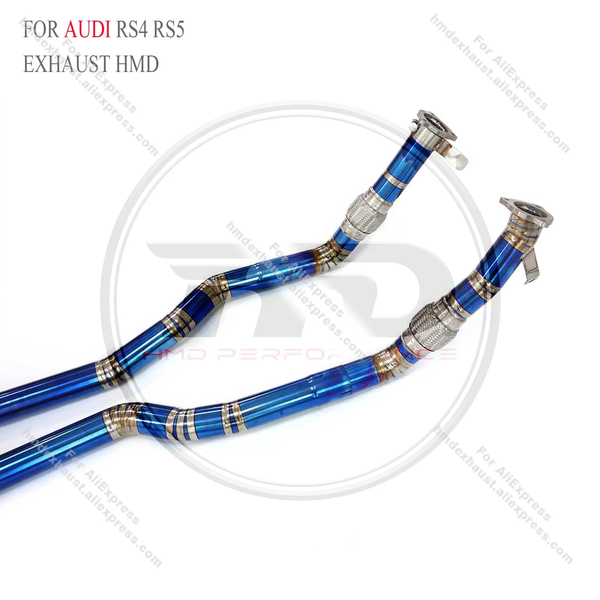 Заводская HMD из титанового сплава выхлопная система резонансная трубка для AUDI RS4