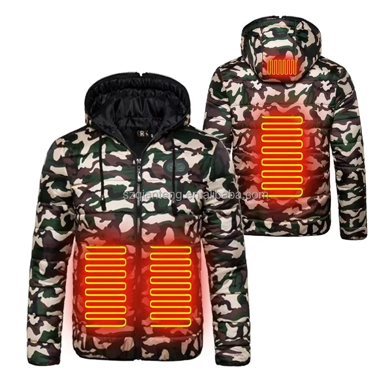 Куртка с капюшоном и подогревом для мужчин женщин машинная стирка