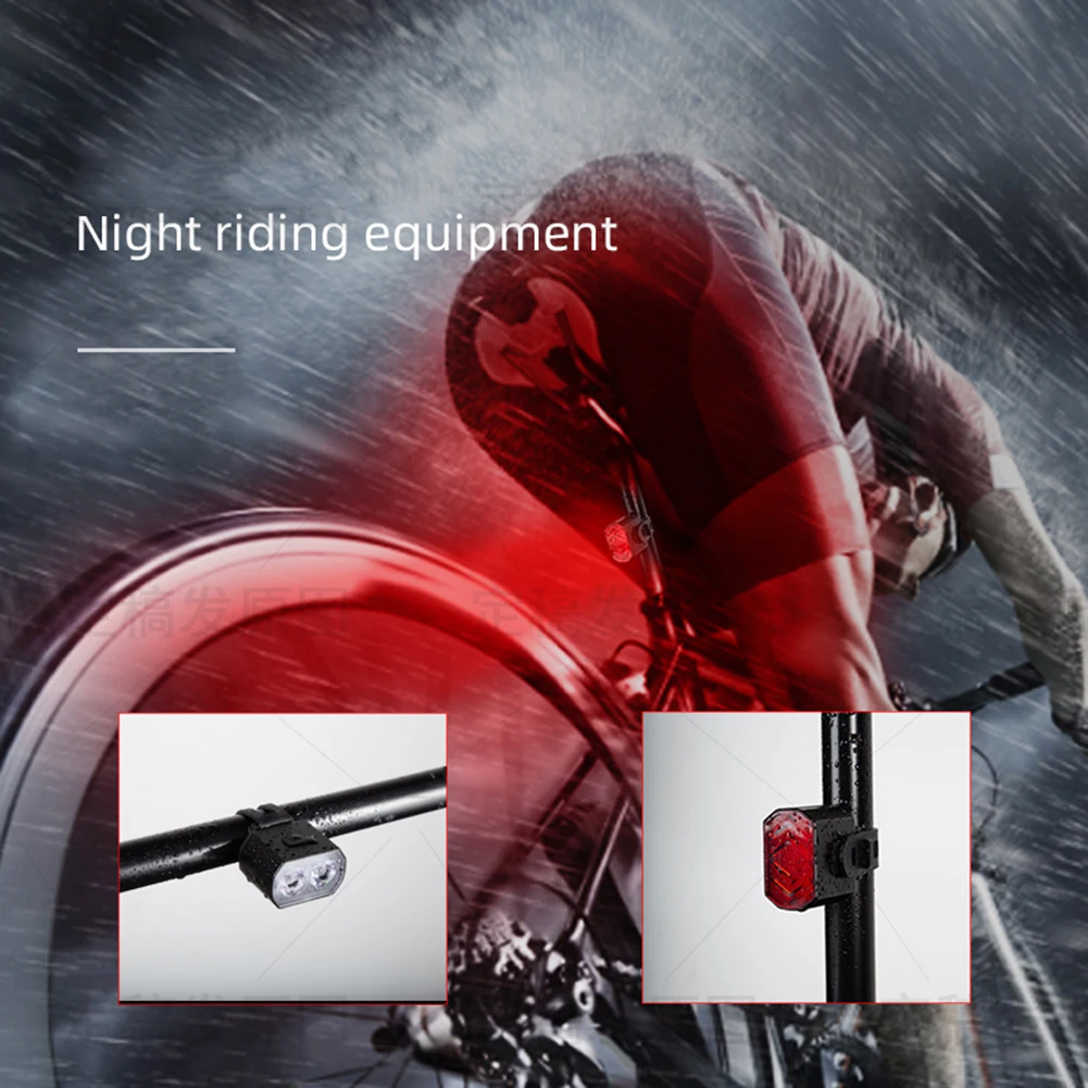 

Cycling Front Rear Light Set Rechargeable Bike Tail Light Headlights IPX6 Waterproof Night Safe Riding Bike Headlights Taillight
