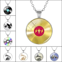 new personalized classic colorful record necklace disc music symbol photo pendant necklace hip hop nightclub punk jewelry