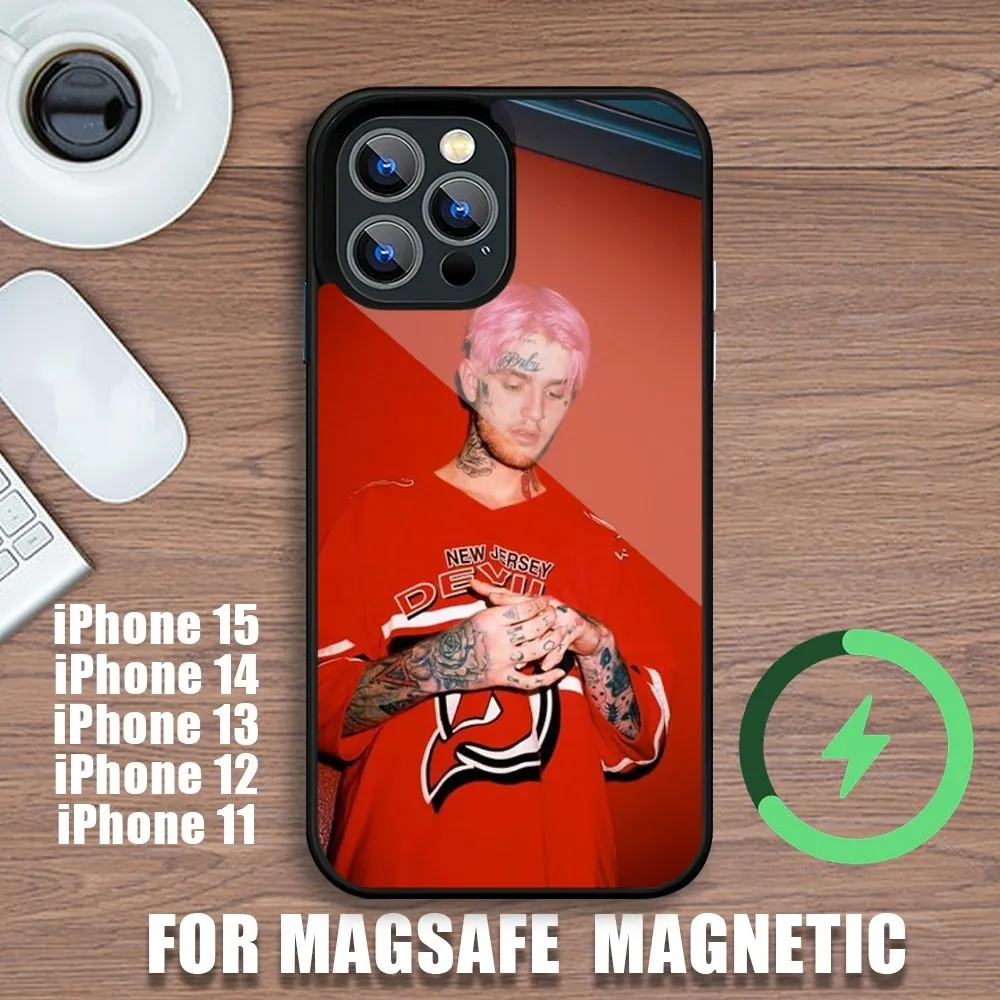 Чехол для телефона Lil Peep Singer iPhone 11 12 13 14 15 Plus Pro Max с зарядкой Magsafe магнитный