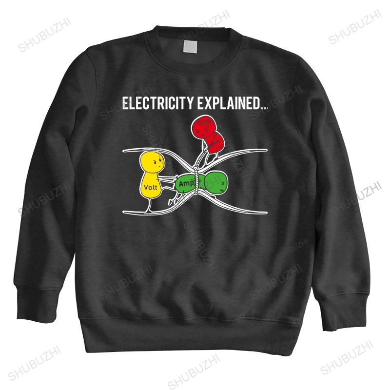 

Толстовка мужская с длинным рукавом, брендовый Свитшот унисекс, объяснение электричеством, крутая черная худи, Прямая поставка, весна