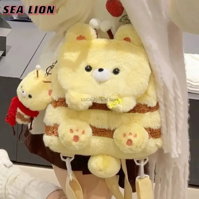 Рюкзак в виде панды охватывающий бамбук пчела медведь флип-сумка милый рюкзак