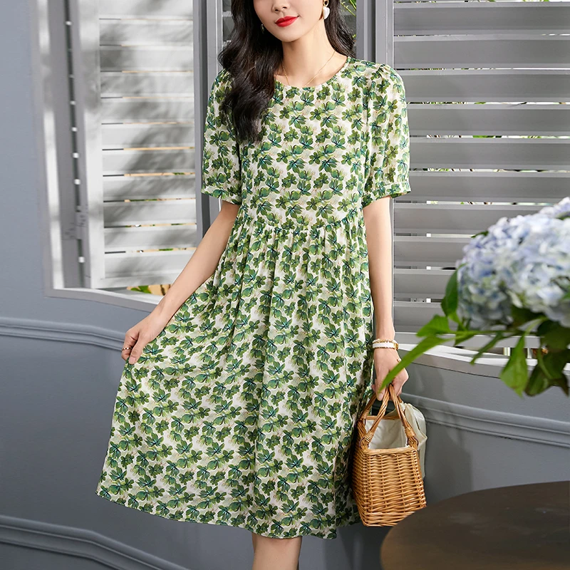 

Летние женские платья 2022, элегантные модные платья для женщин с коротким рукавом, женское длинное ТРАПЕЦИЕВИДНОЕ ПЛАТЬЕ из 100% натурального ...