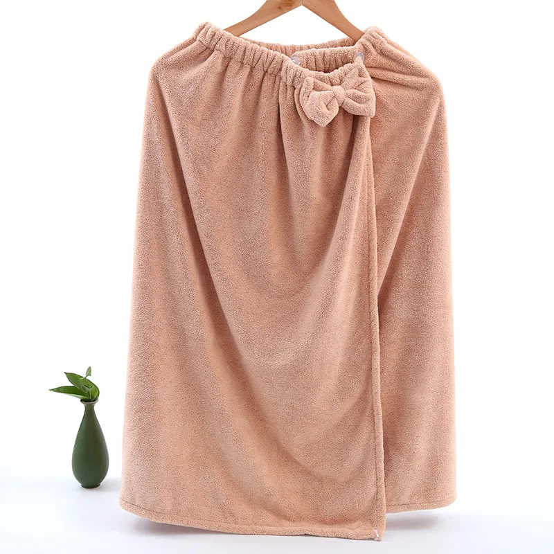 

Drop Shipping Polyester Bathrobe Woman Shower Soft Bath Towel for Adults for Home Hotel Bow Bath Sauna Towels