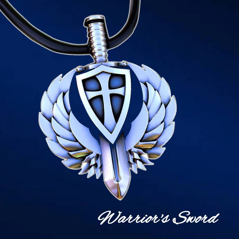 цепочка на шею женская подвеска украшения Мужской крест щит в форме крыла меч