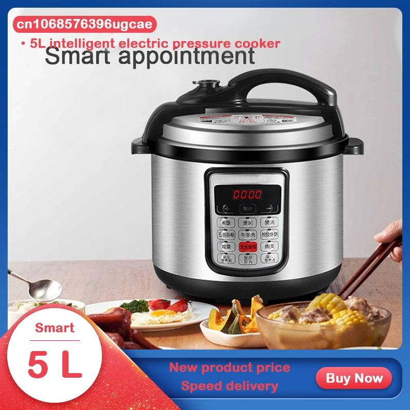 

5L Electric Pressure Cooker Large Cooking System Slow Cooker Non-stick Rice Cooker Stainless Steel 220V Plug For EU/AU/UK/US