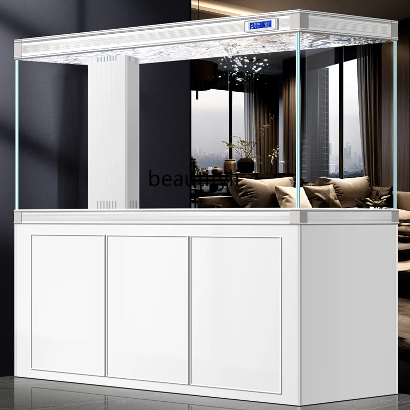 Аквариум из алюминиевого сплава с белым стеклом и экологическим нижним фильтром