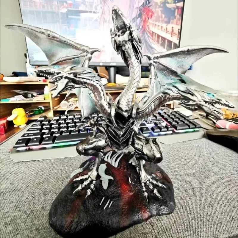 25 см фигурка Yu-Gi-Oh голубые глаза фигурки белого дракона со светом статуя из ПВХ