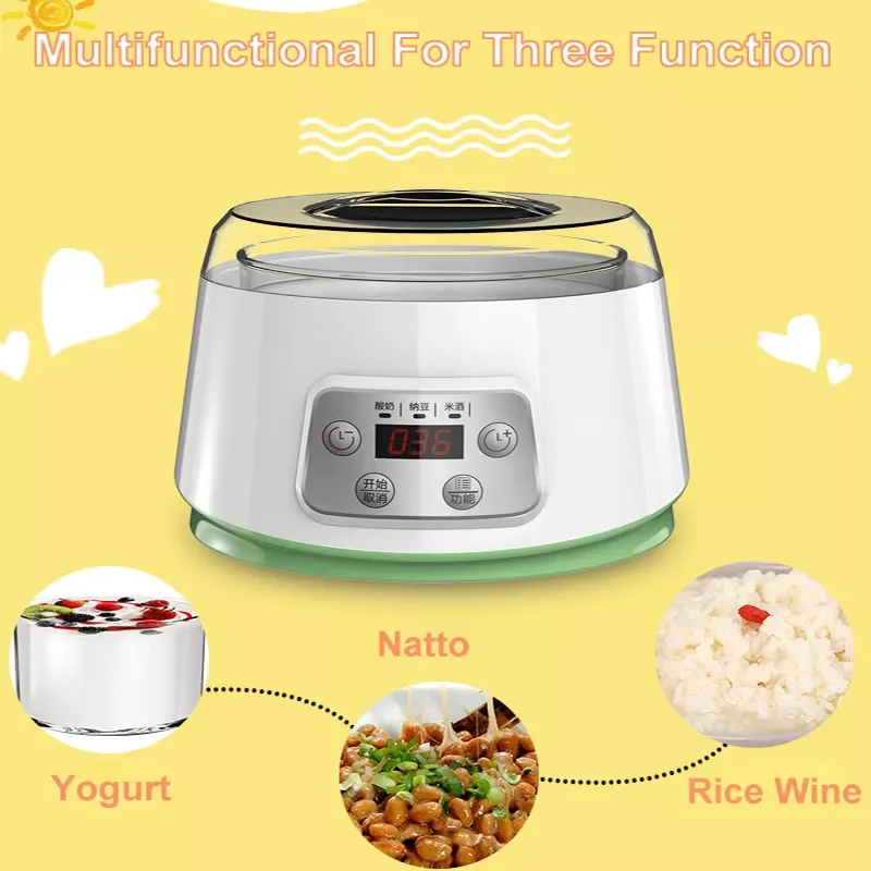 

220V Mini Electric Yogurt Maker Automatic Leben Enzyme Fermenter Yoghurt Ceramic Container Cups Natto Rice Wine Ferment Machine