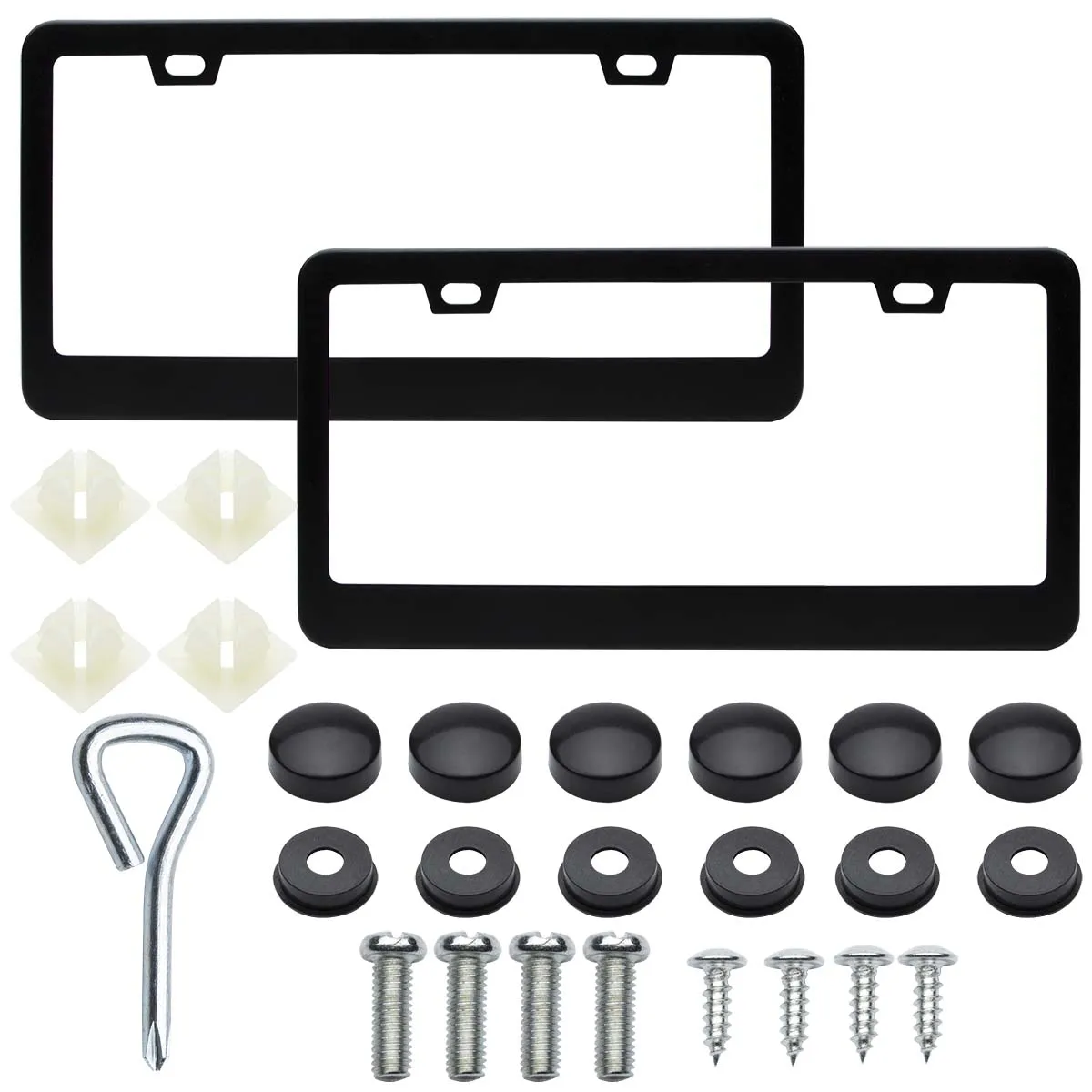 

Металлическая рамка для номерного знака, 2 шт., Обложка для бирки, высокое качество, нержавеющая сталь, черный цвет, подходит для стандартных номерных знаков США и Канады