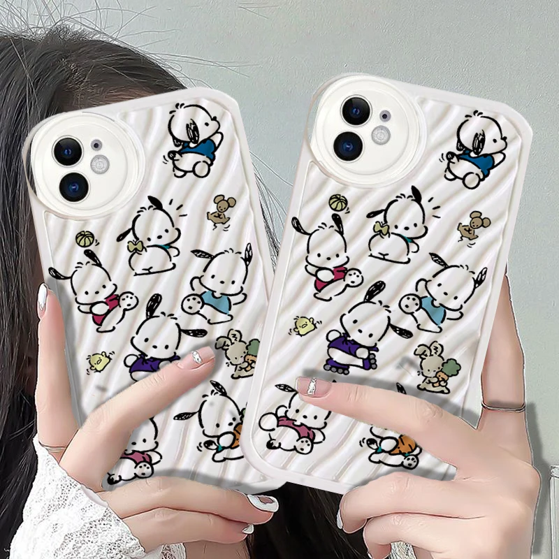 

Water Ripple Lovely Cartoon Dog Phone Case For iPhone 14 13 12 11 Pro Max Mini XS Max XR 7 Plus SE2022 SE3 Protection Back Cover