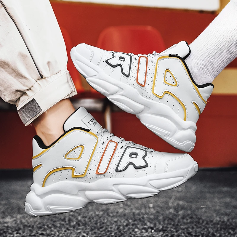 

New Women Men Shoes AIR Autumn PU Leather Men's Sneakers Non-slip Casual Footwear Trainer Men Tenis Masculino Zapatillas Hombre