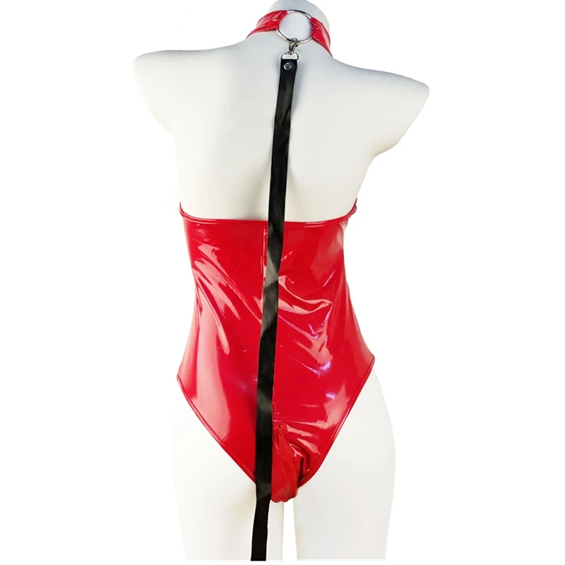 Ультратонкий женский обманчивый кожаный латексный костюм с поясом Wetlook PU белье комбинезон клубная одежда эротический костюм.