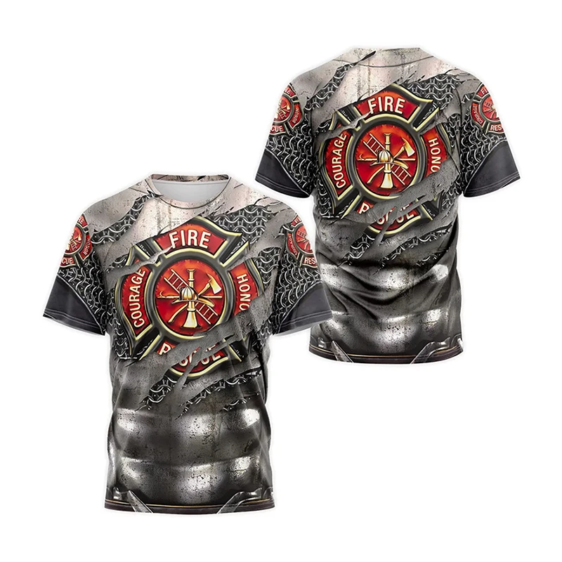 Футболка с забавным принтом пожарного для мужчин юмористическая ролевая игра в