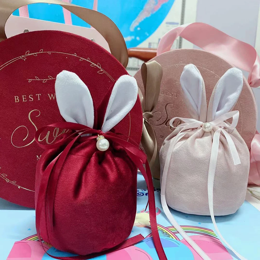 

2022 Happy Easter Decorations 5pcs Easter Cute Bunny Gift Packing Candy Bags Easter Gifts Bunny Easter Party Decoration Supplies