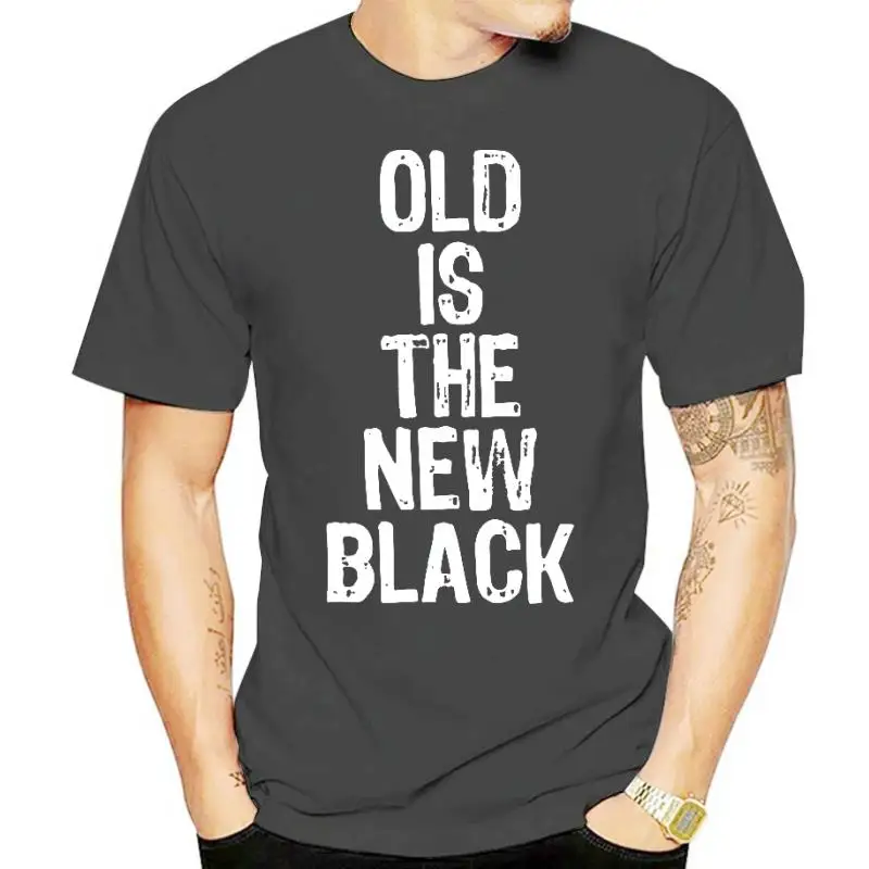 

Новинка, черная забавная Рождественская футболка Old Is The New, подарок для пожилых людей, обычные топы, рубашка, хлопковый Мужской Топ, обычные ф...