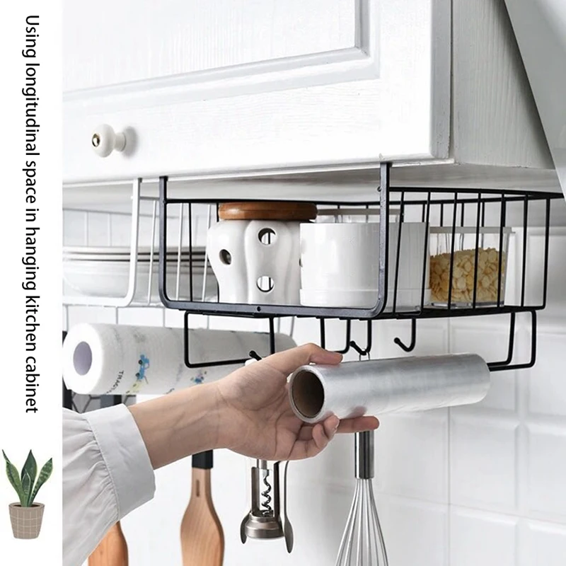 Подвесная корзина под полкой для хранения железная сетка органайзер двери шкафа