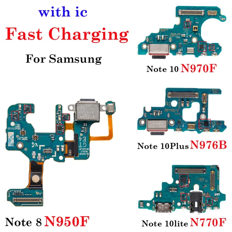 

For Samsung Note 8 9 10 Plus Note 10lite N950F N960F N970F N976F N770F Fast Charging USB Charger Board Port Flex Cable