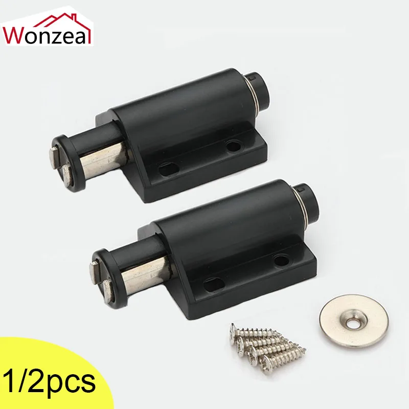 

1/2psc Kitchen Door Stoppers Black Color Filing Cabinet Catches Magnet Closer Magnetic Hidden Damper Buffer Furniture Fittings