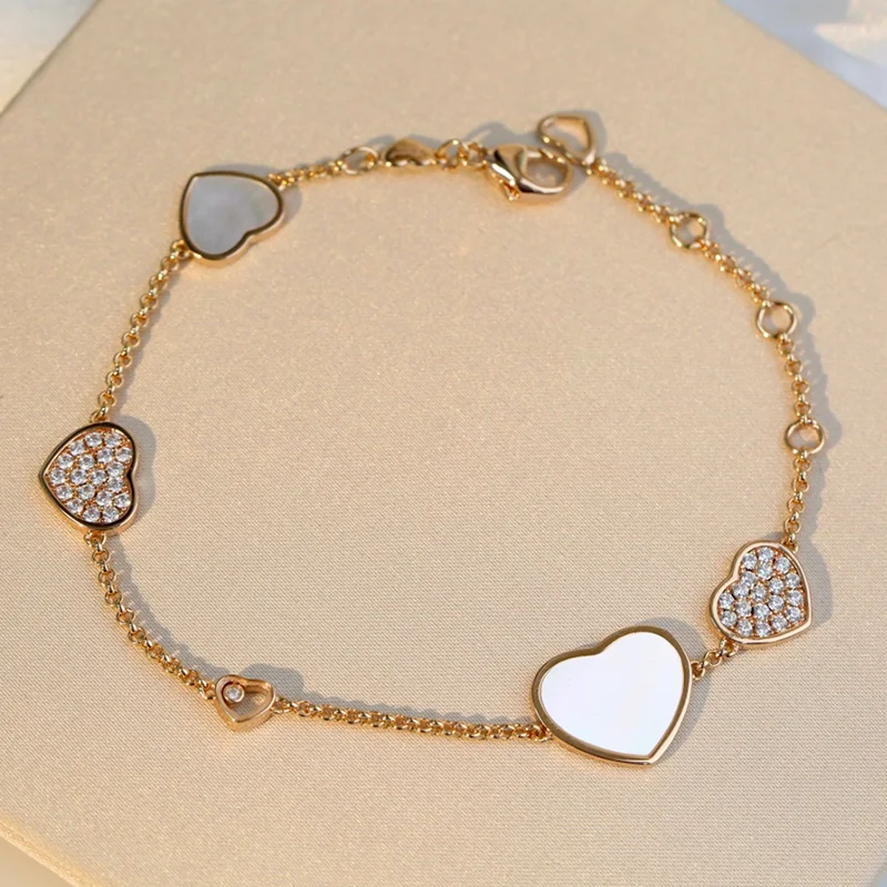 

18K Rose Gold Love Bracelet AU750 Famous Brand Bracelets Choppin Element Charm Chain Stylish Women Wedding Gift Birthday Crystal