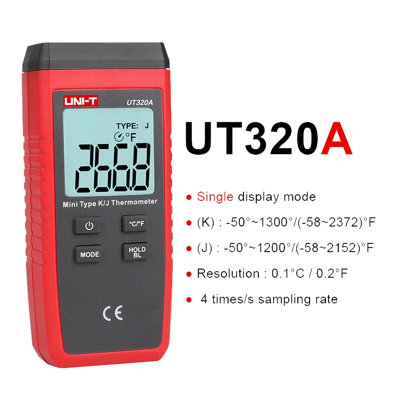 UNI-T UT320D термометр гигрометр термокопипель контактный тип двухканальный K/J