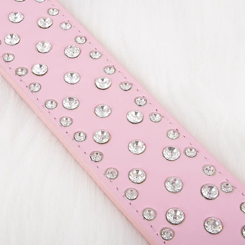 Модные ошейники стразы для домашних питомцев ошейник из искусственной кожи со