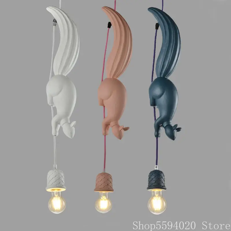 Милые подвесные светильники из эпоксидной смолы в виде белки для кабинета других