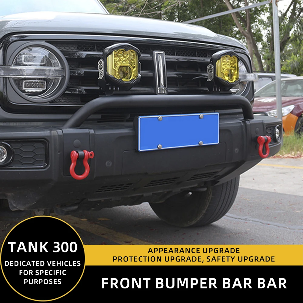 Бампер Bull Bar подходит для WEY Tank300 Аксессуары 2021-2024, устойчивый стальной бампер подходит для Tank300 Защитная решетка переднего бампера (art.: 3920d374bc8a2) - 3920d374bc8a2