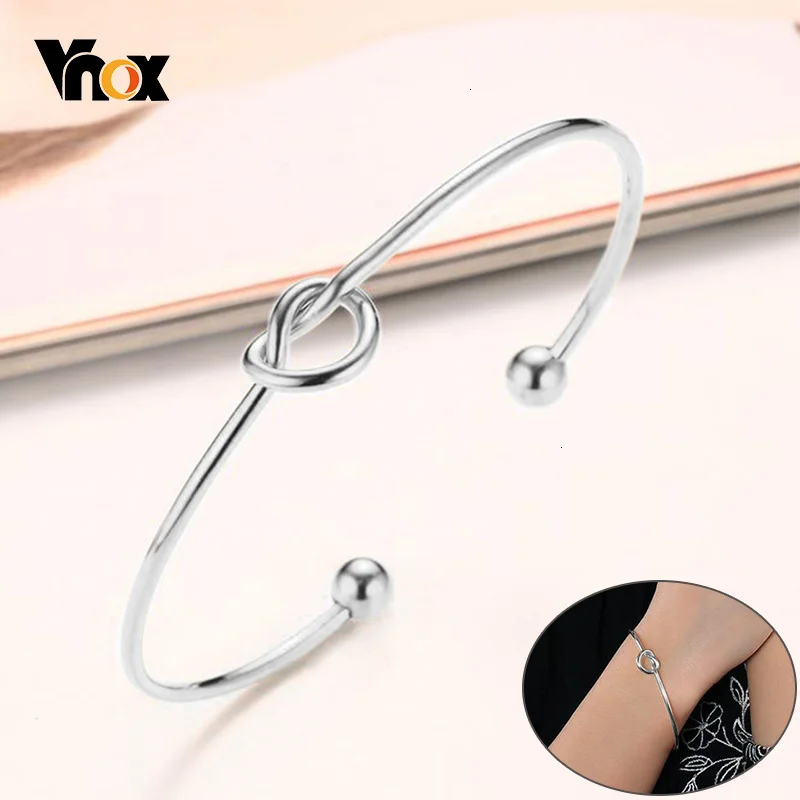 

Vnox Elegant Women Stainless Steel Tied Knot Cuff Bracelets Bangles Stainless Steel Gifts for Her