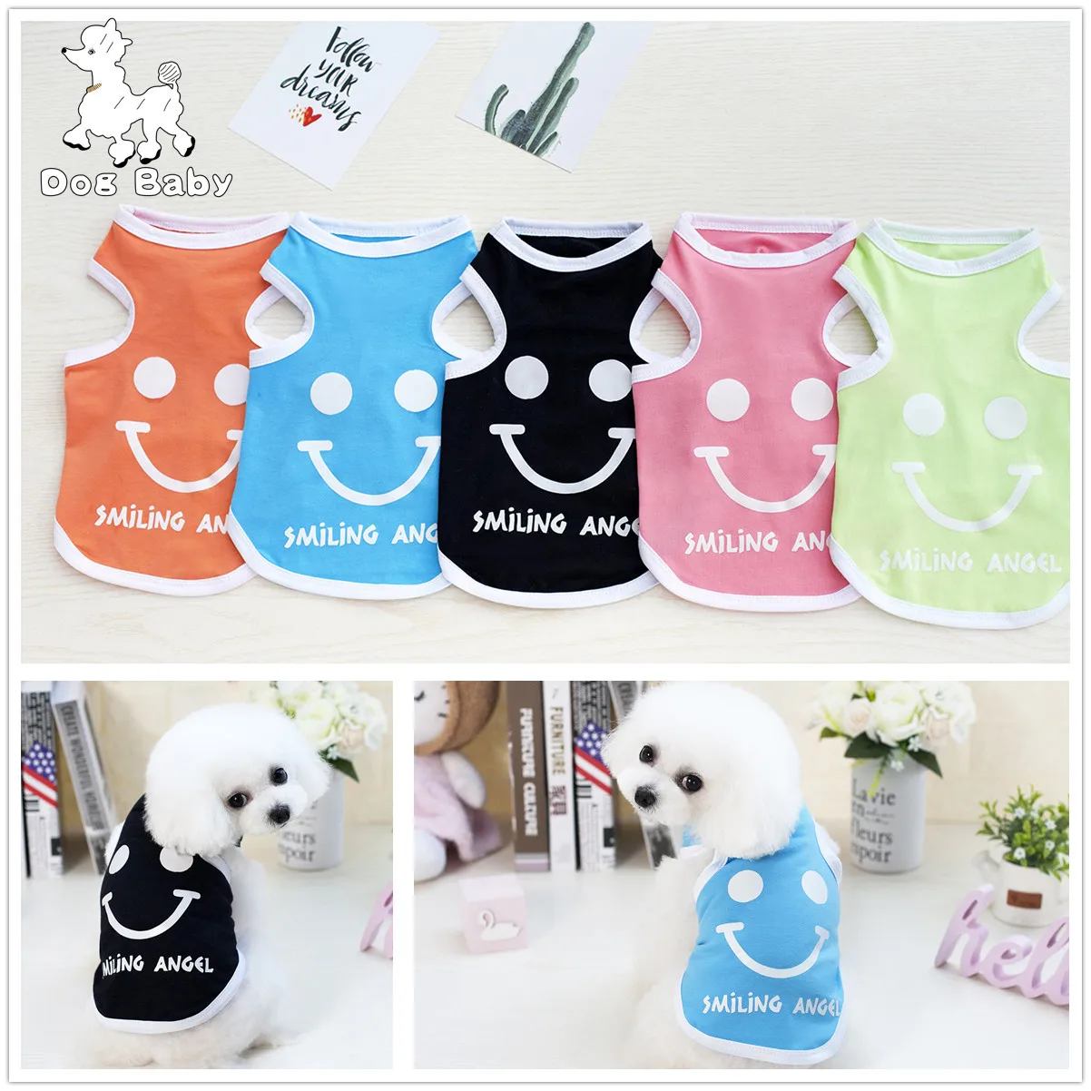 

Designer Spring and Summer Pet Clothes Thin Breathable Cat and Dog Vest Dog Clothes Small and Medium Pet Accessories, Size S-XXL