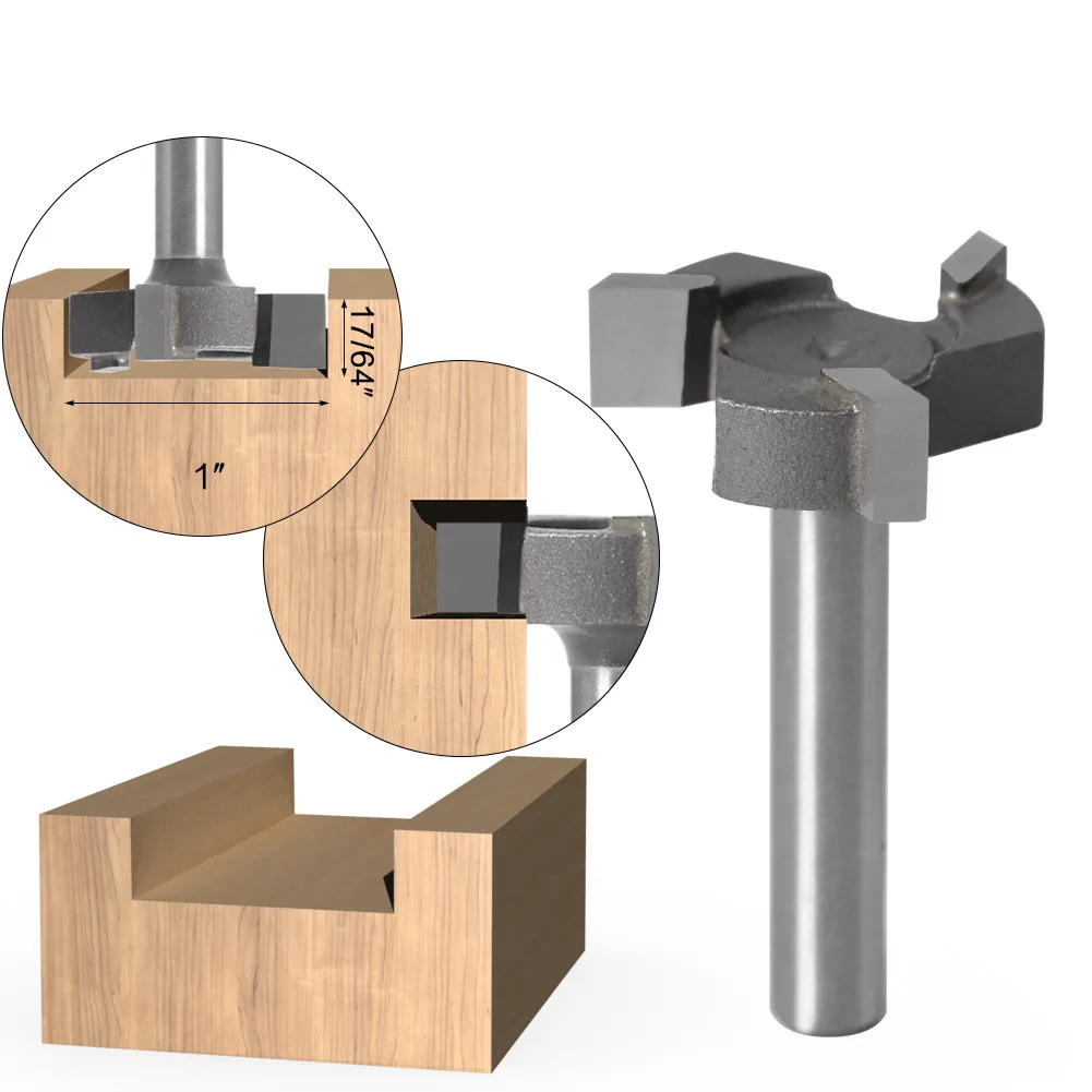 

6mm 1/4″ Shank 3 Teeth T-Slot Router Bit Milling Straight Edge Slotting Milling Cutter Cutting Handle for Wood Woodwork