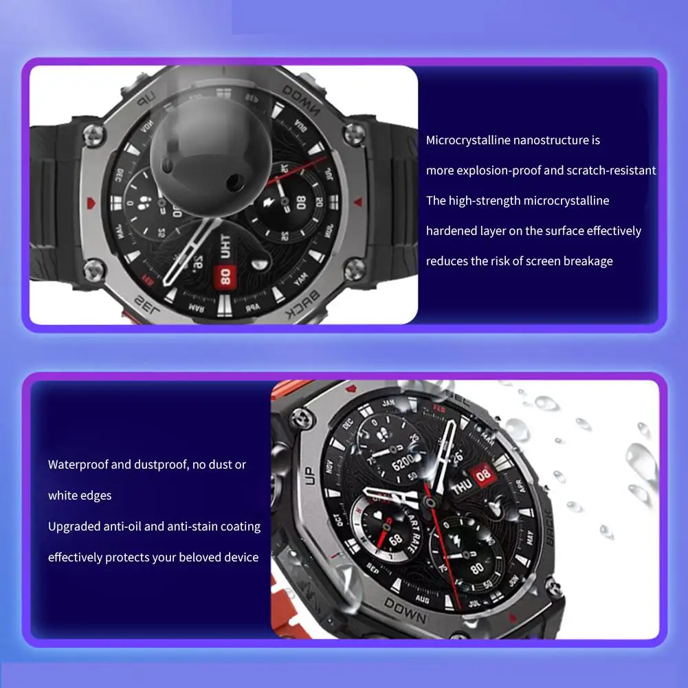 Закаленное стекло для Amazfit T-rex 3 2 Ultra Pro твердость 9H HD прозрачная пленка защитная