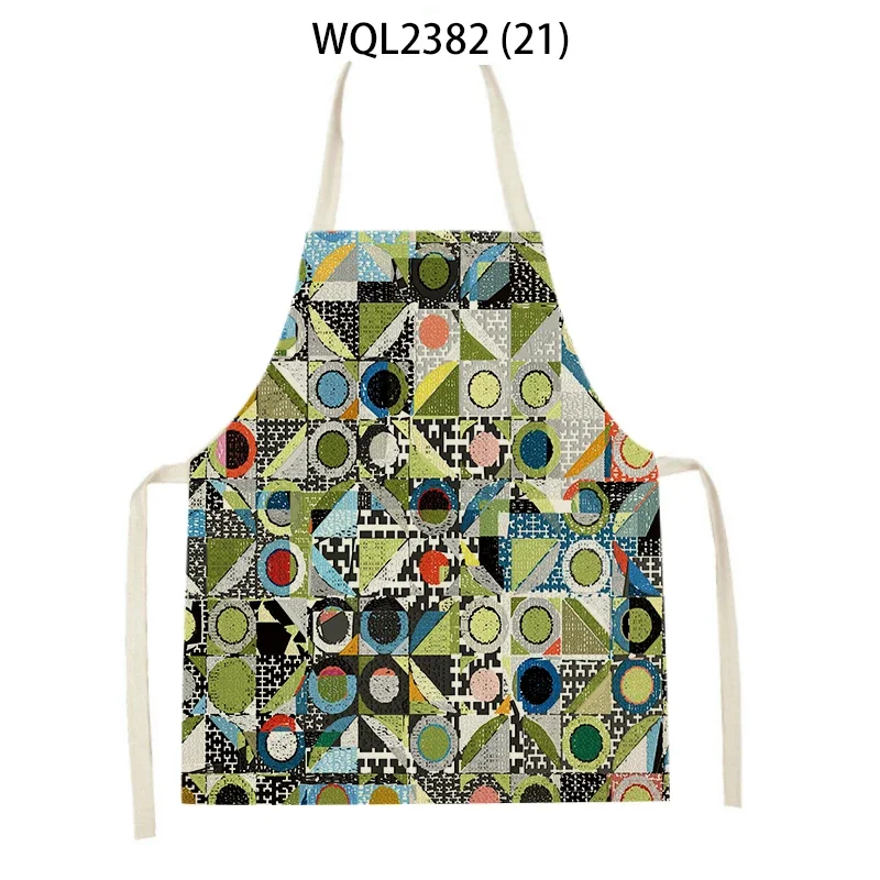 Хлопковые льняные фартуки с геометрическим узором