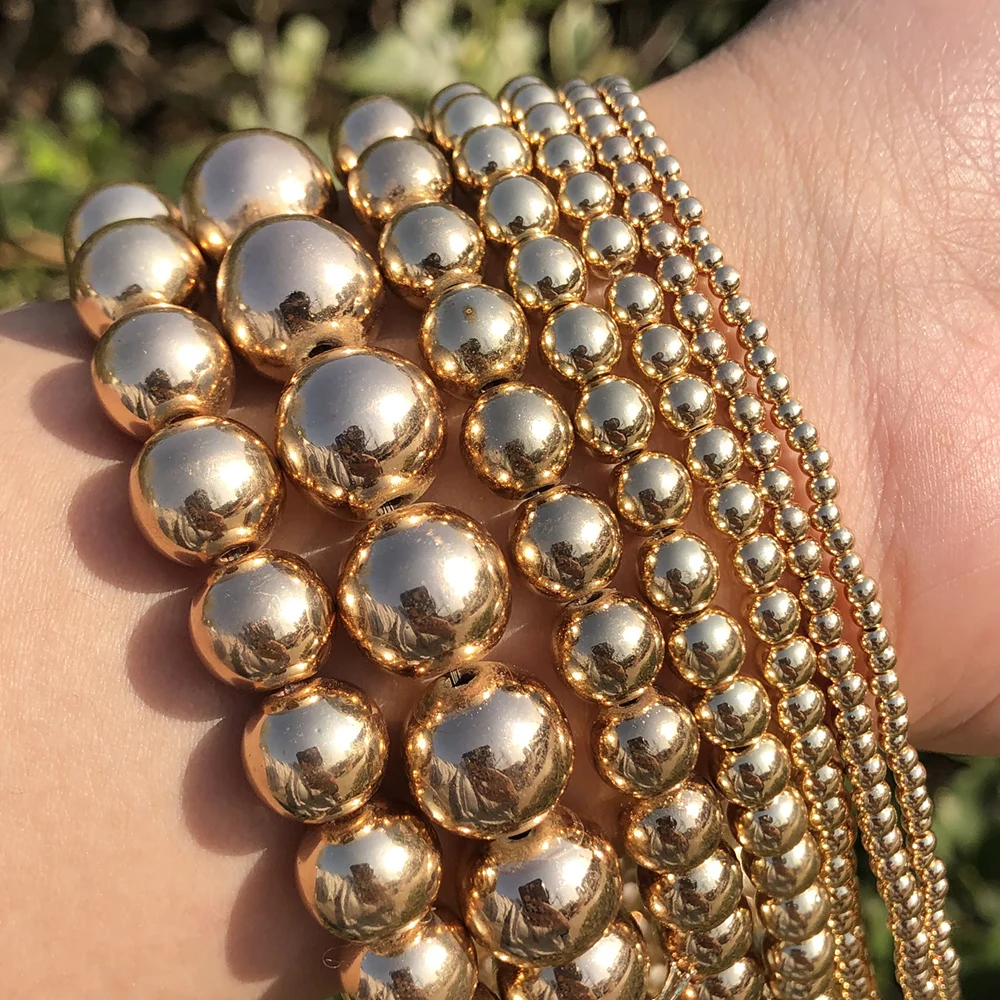 Бусины серебристые и золотистые 46 цветов для изготовления ювелирных изделий