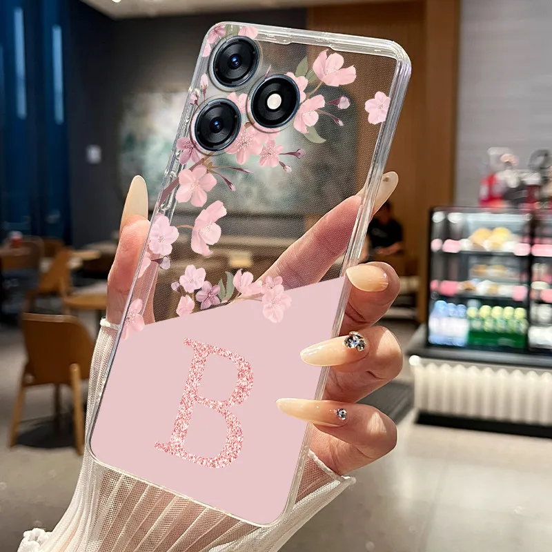 Чехол для телефона Tecno Spark 10 KI5q  Spark 10C KI5k  Spark 10 Pro KI7, прозрачный силиконовый мягкий чехол с цветочным принтом и надписью (art.: 3920da75cfb7b) - 3920da75cfb7b