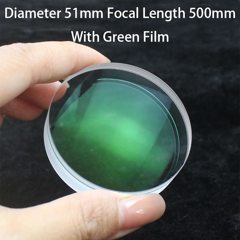 

52 мм Фокусное расстояние 200 мм 500 мм Двойная клееная выпуклая линза ED Объектив для микроскопа Len DIY Астрономический телескоп Зеленая пленка