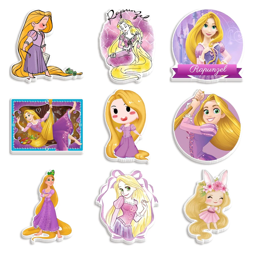 

10 Pcs/lot Disney Princess Rapunzel Acrylic Charms DIY Elsa Anna Custom Planar Resins Designer Flatback For Hair Bows Earring