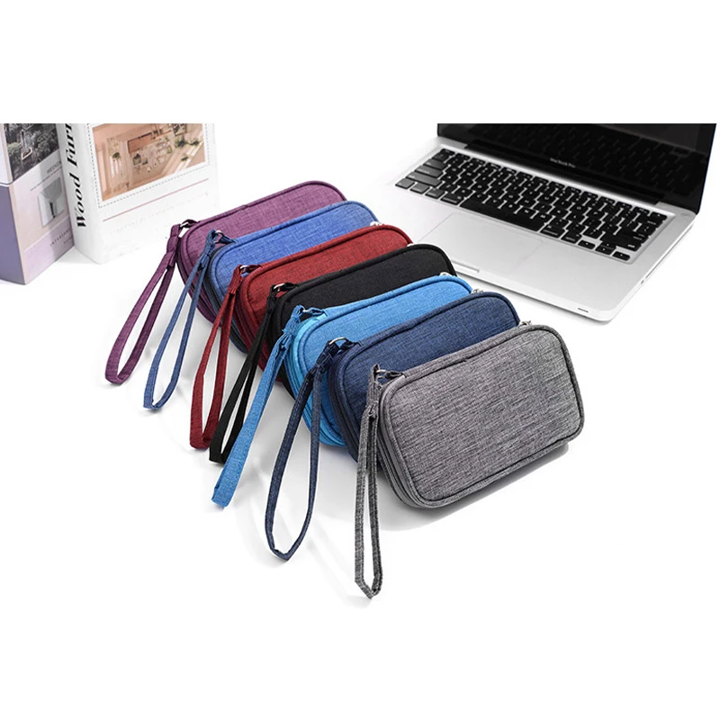 

Travel Organizer Bag Cable Storage Organizers Pouch Carry Case Portable Waterproof Double Layers Storage Bags For Cable Cord