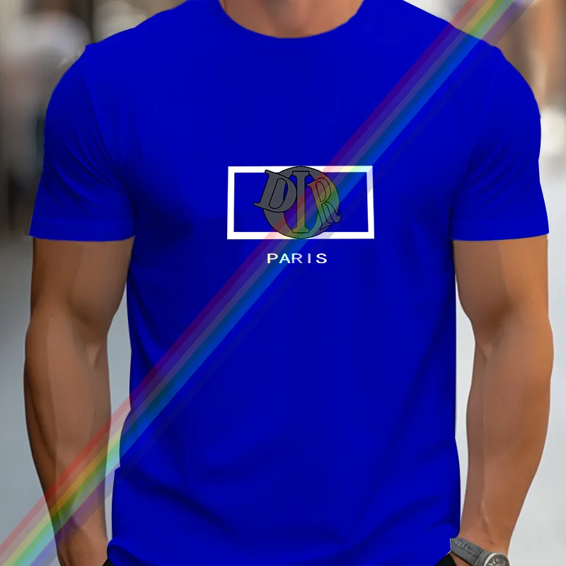Роскошные брендовые футболки для мужчин лето 2024 Париж рубашка с буквенным
