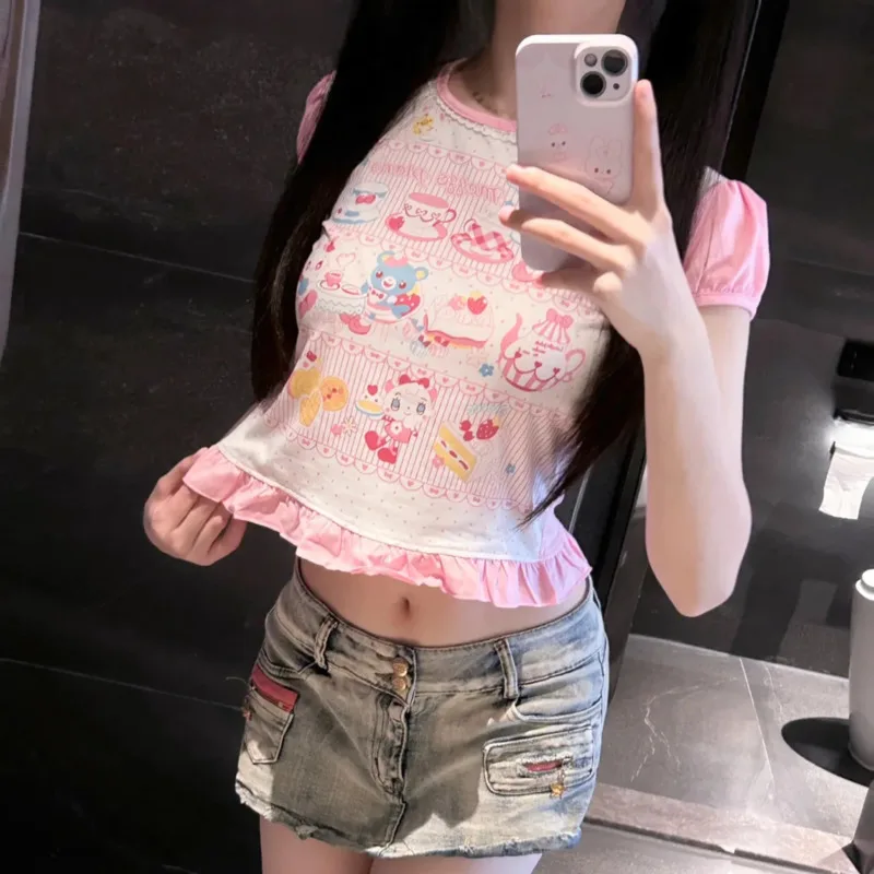 Женская футболка в японском стиле Harajuku