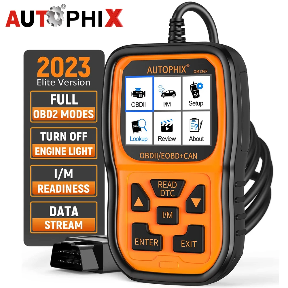 AUTOPHIX OM126P Улучшенный OBD2 сканер Автомобильные диагностические инструменты считыватель кодов проверьте светильник двигателя для полного OBDII автомобиля после 1996 года