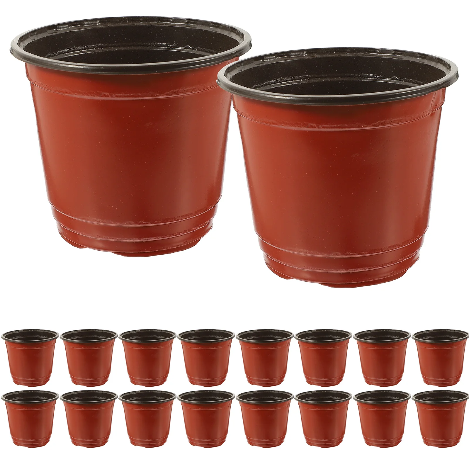 

50Pcs Nursery Pots Flower Container For Succulents Cuttings Transplanting- Diameter 120mm ( Brown ) Plants