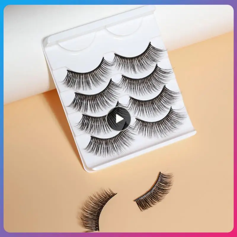 

Natural Fake Eyelash Big Eyes False Eyelash Sparkling Eyes Curling Thick Eyelashes 5 Pairs 3d False Eyelashes Beauty Cosmetics