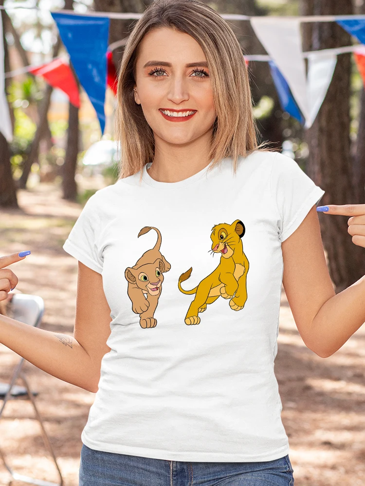 

Sisters T Shirt Sister Lion King Kawaii Harajuku Tshirt Fashion Young Casual Friends Party Matching 2022 New Summer Disney Trend