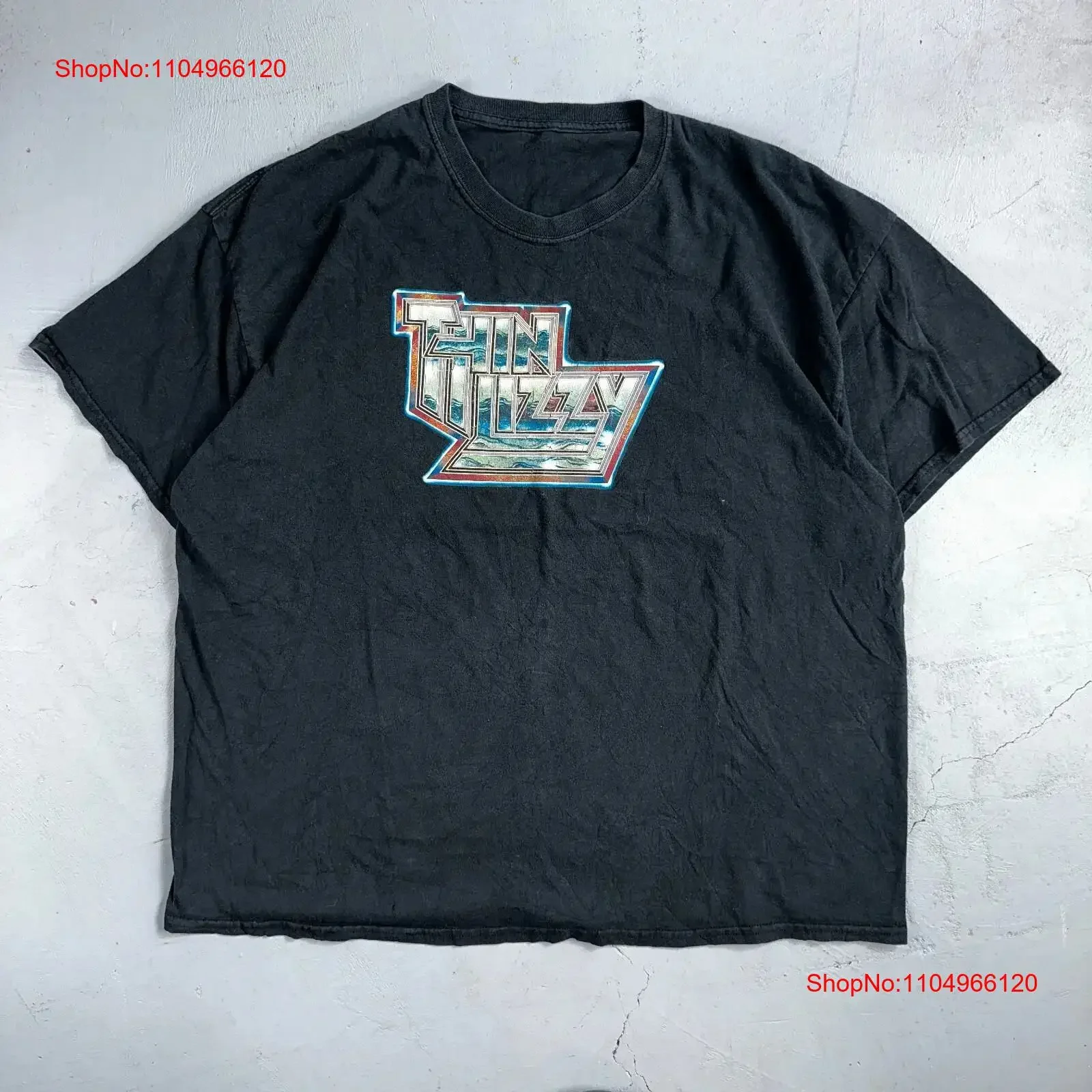 Фото Футболка THIN LIZZY Phil Lynott VTG, рок-ролл, панк, черная, промо-версия, концертная, Y2K, с длинными или короткими рукавами, винтажная, модная, с эффектом потертости. №1