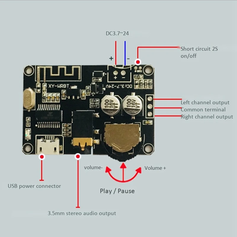 

3X Bluetooth Audio Receiver Board Bluetooth 5.0 MP3 Lossless Decoder Board Wireless Music Module With Remote Control