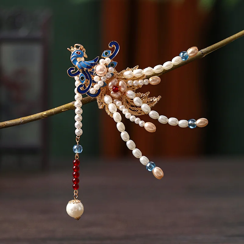 Ретро китайский стиль жемчуг заколки для волос боковые зажимы ювелирные изделия
